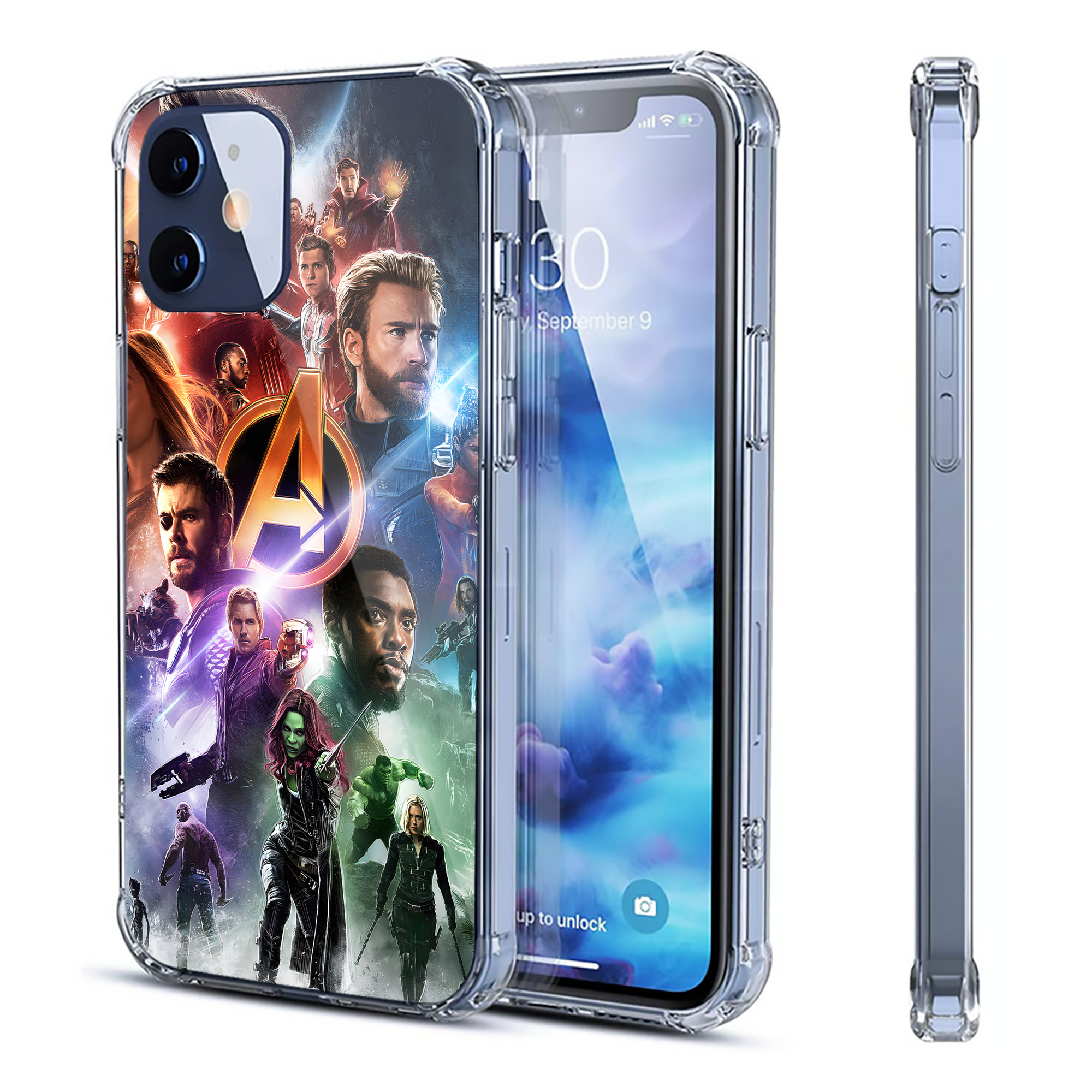 （画像用） アベンジャーズ The Avengers 【iPhone 12シリーズ対応】透明スマホケース（クリアソフトケース）